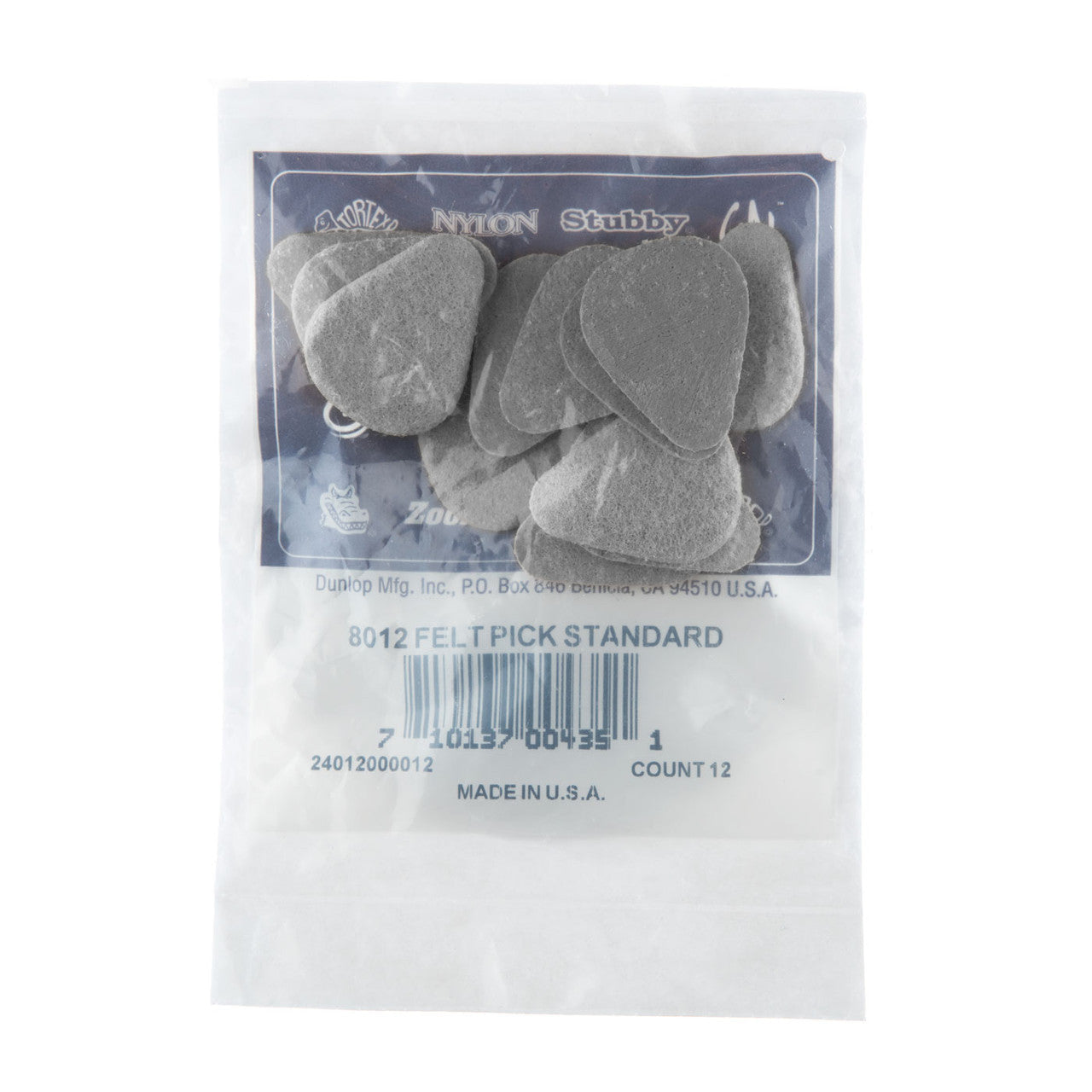 Pick Gảy Đàn Guitar Jim Dunlop 8012 Felt PK Standard-12/BG, 12pc - Việt Music