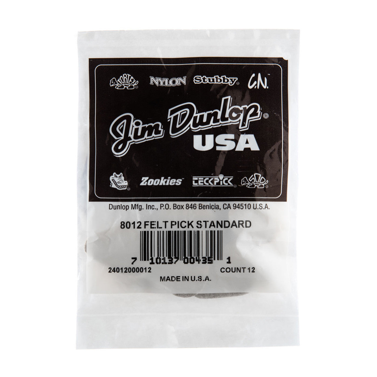 Pick Gảy Đàn Guitar Jim Dunlop 8012 Felt PK Standard-12/BG, 12pc - Việt Music