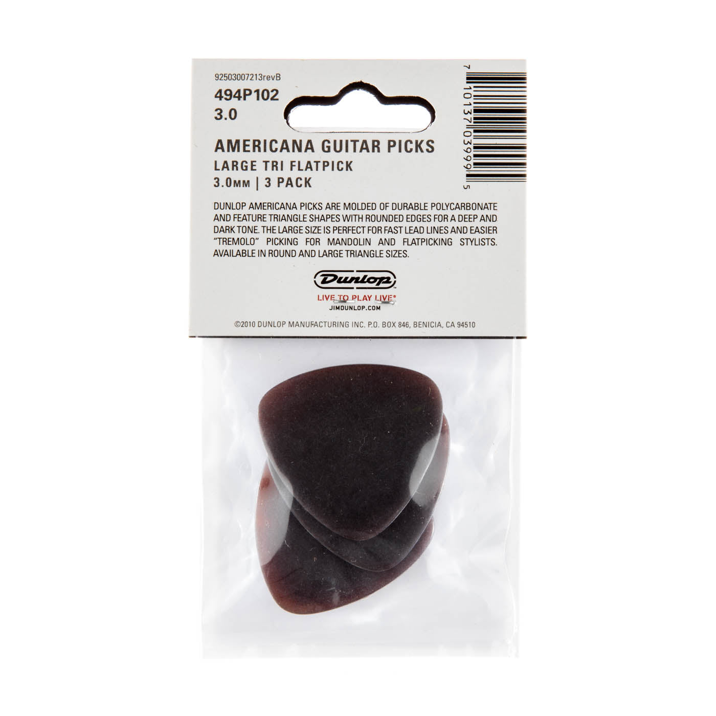 Pick Gảy Đàn Guitar Jim Dunlop 494P102 Americana Large Triangle, 3pc - Việt Music
