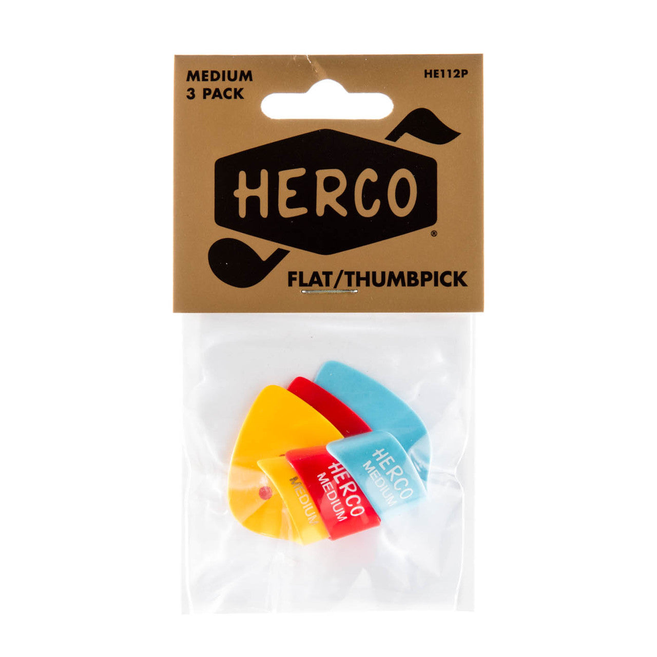 Pick Gảy Đàn Guitar Jim Dunlop HE112P Herco Medium Thumbpick, 3pc - Việt Music