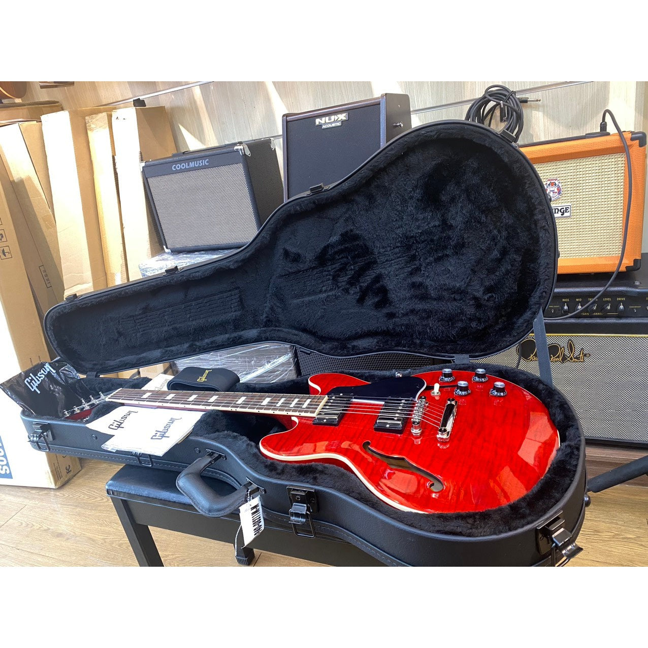 Đàn Guitar Điện Gibson ES-339 Semi-Hollow Figured HH, Rosewood Fingerboard, Cherry - Việt Music