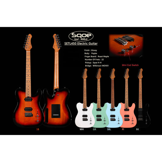 Đàn Guitar Điện Sqoe SETL450 HH, Maple Fingerboard - Việt Music