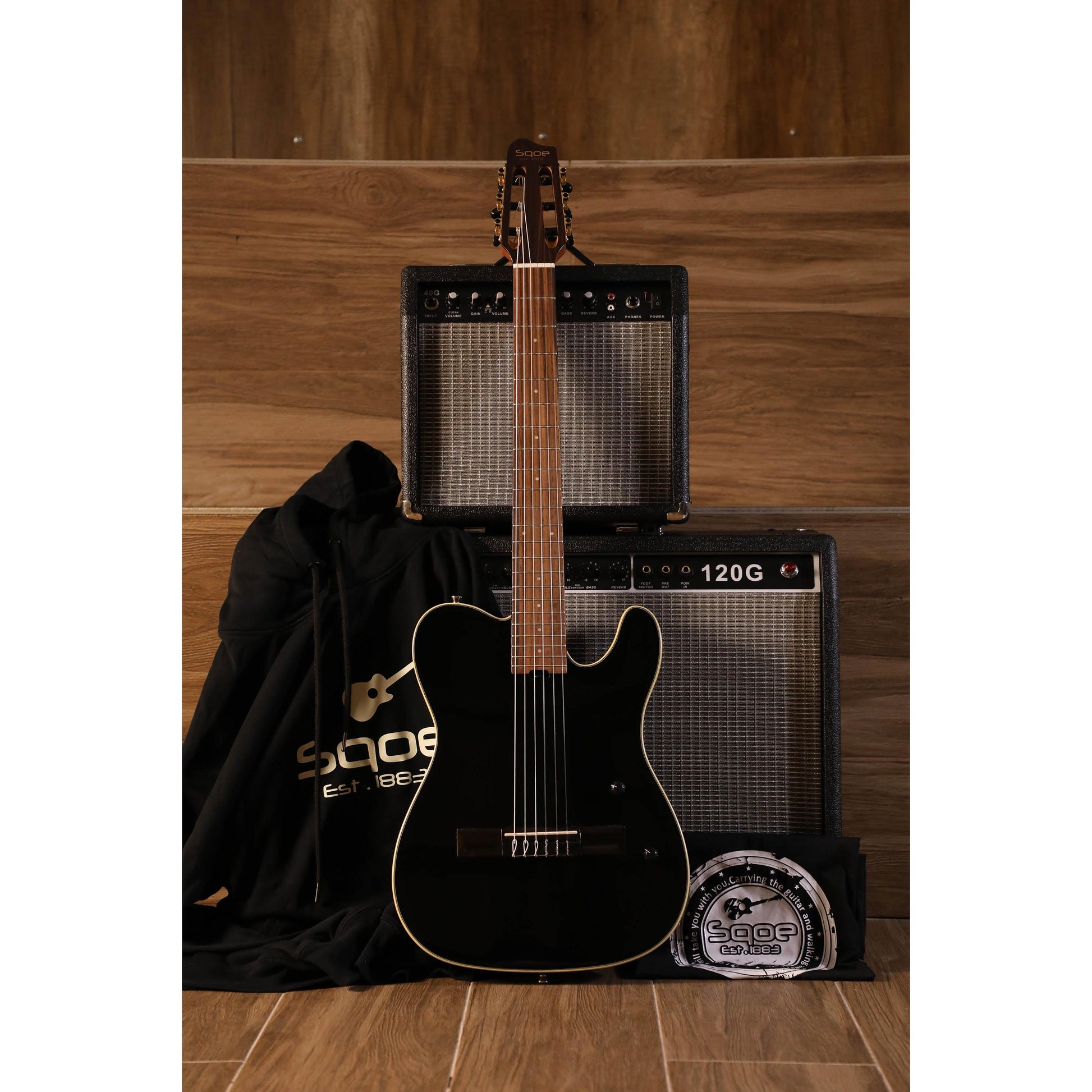 Đàn Guitar Silent Classic Sqoe SEGD900 Spruce, Black - Việt Music