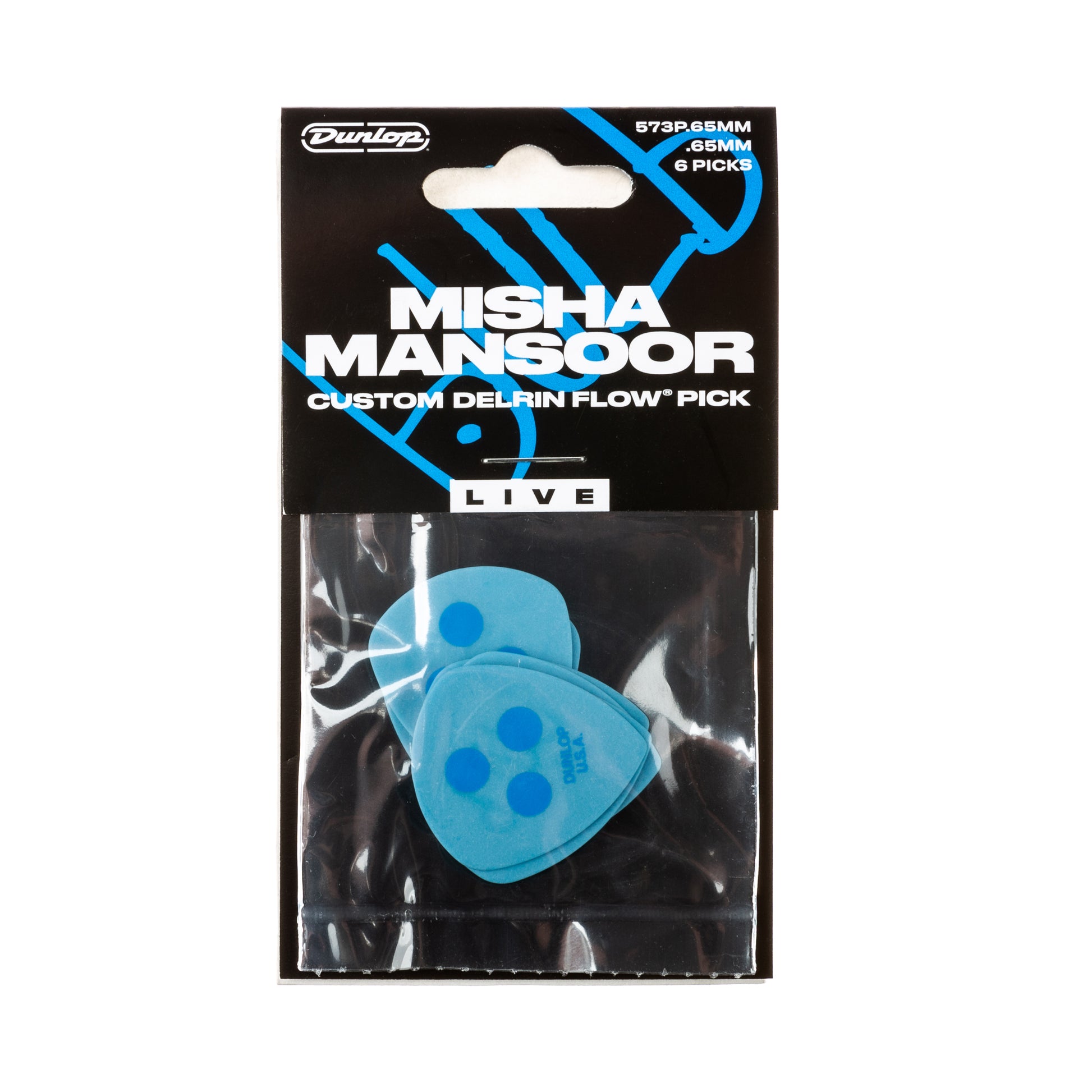 Pick Gảy Đàn Guitar Jim Dunlop Misha Mansoor Custom Delrin Flow Pick Live 0.65mm - Việt Music