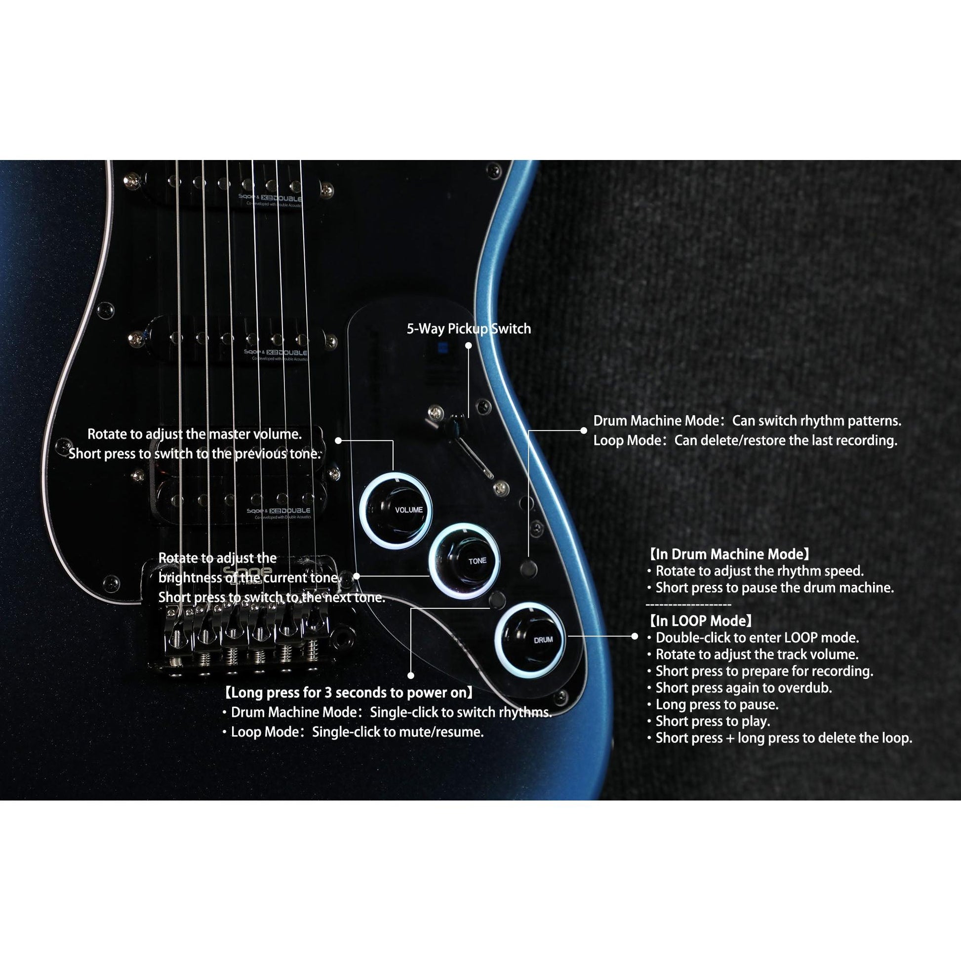 Đàn Guitar Điện Sqoe SEST880 HSS, Rosewood Fingerboard - Việt Music