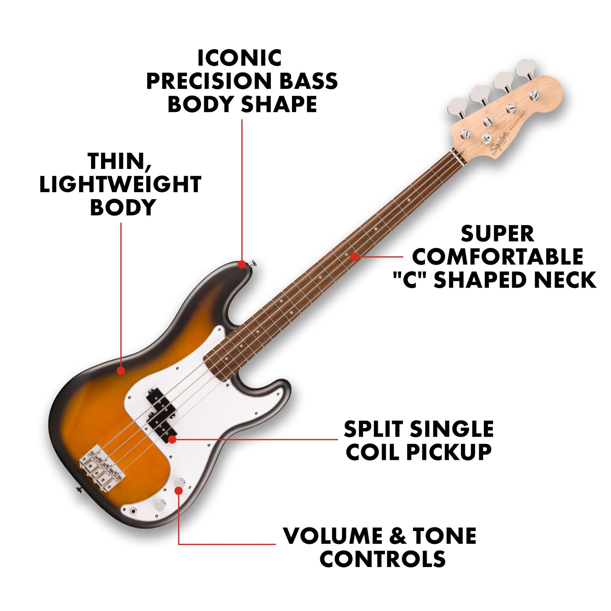 Đàn Guitar Bass Squier Debut S, Laurel Fingerboard - 4 Strings - Việt Music