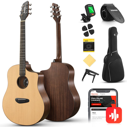 Đàn Guitar Acoustic Donner S410C Spruce - Việt Music