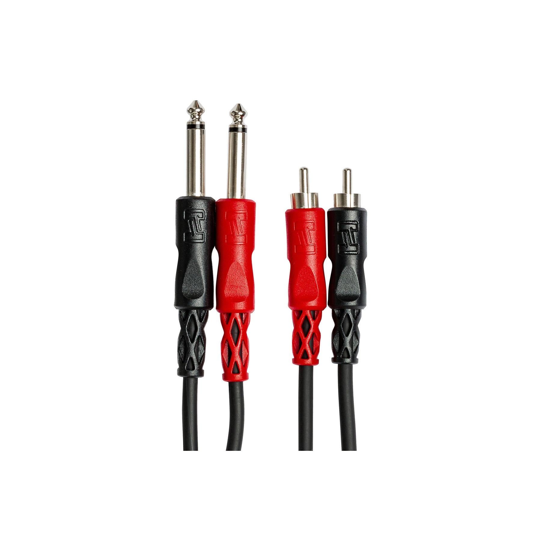 Dây Cáp Kết Nối Hosa Stereo Interconnect, Dual 1/4-inch TS Male to Dual RCA Male - Việt Music