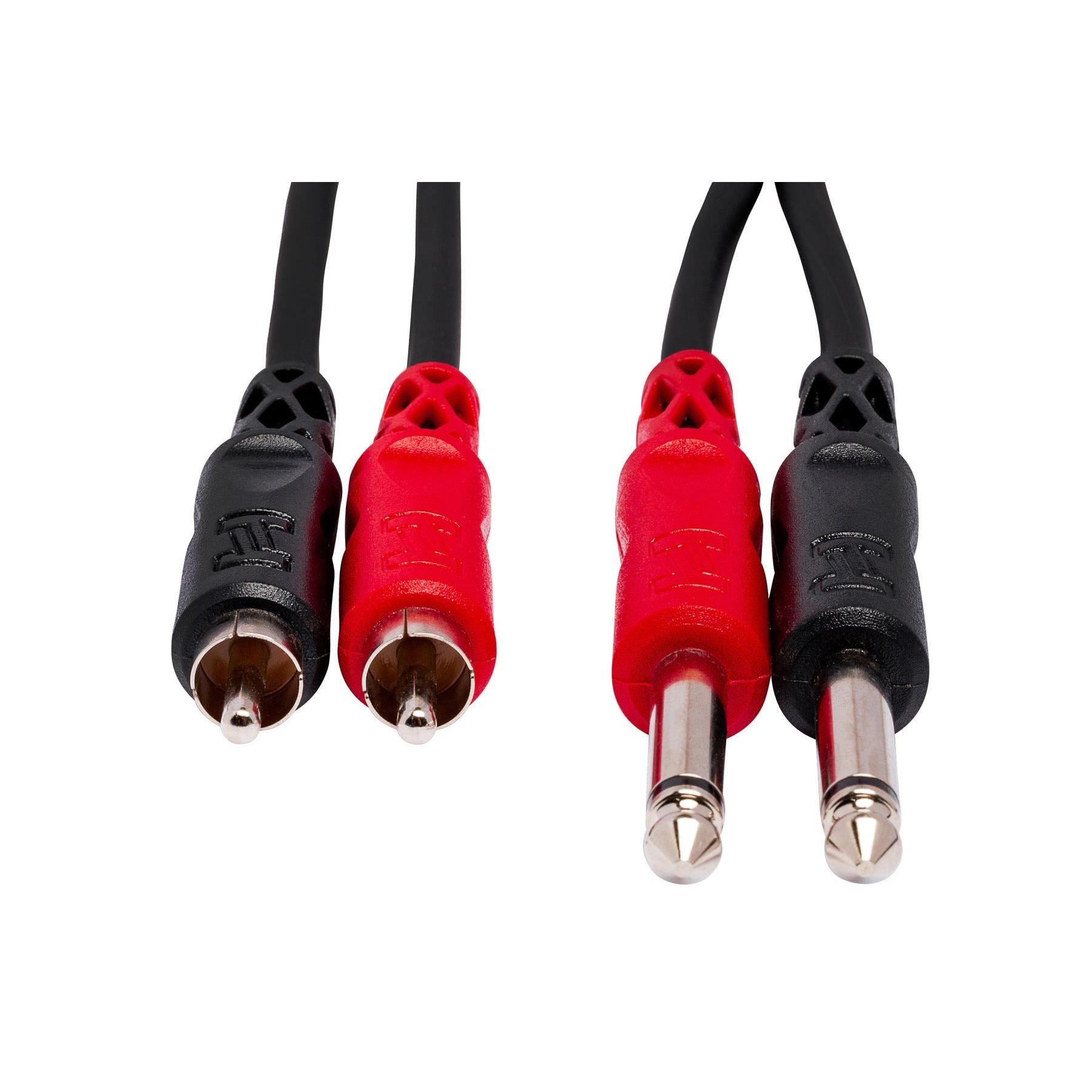 Dây Cáp Kết Nối Hosa Stereo Interconnect, Dual 1/4-inch TS Male to Dual RCA Male - Việt Music