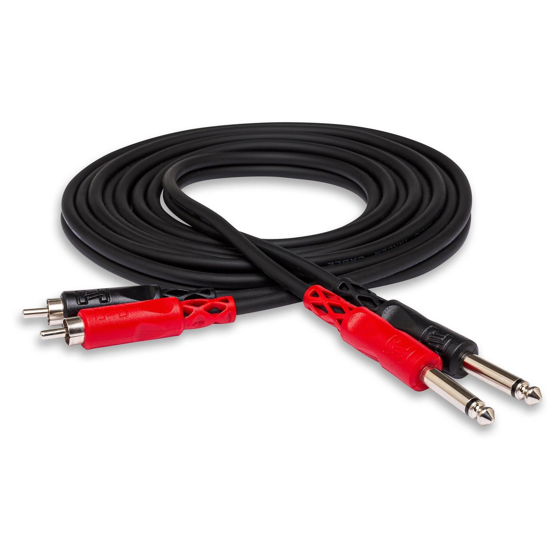 Dây Cáp Kết Nối Hosa Stereo Interconnect, Dual 1/4-inch TS Male to Dual RCA Male - Việt Music
