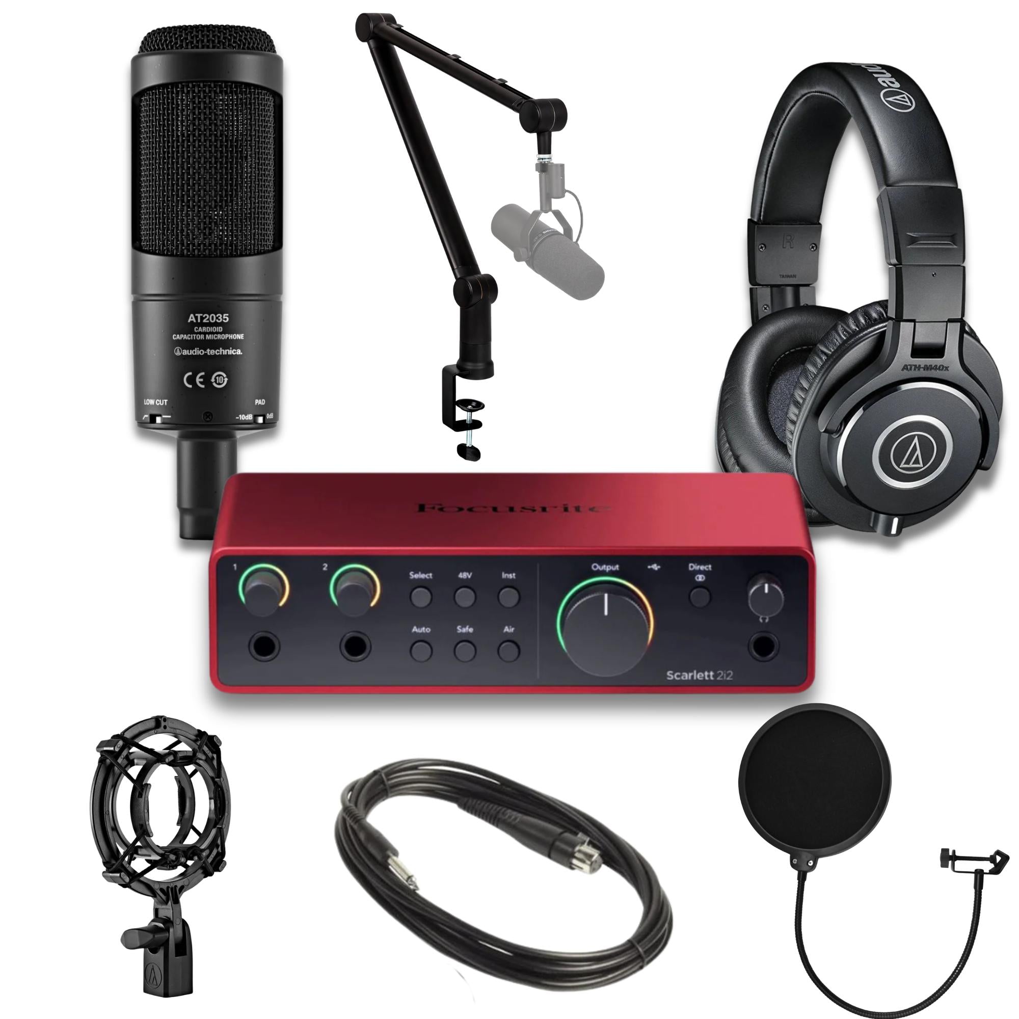 View of Audio Interface Focusrite Scarlett 2i2 Gen 4 Beginner Podcasting, Pack ...