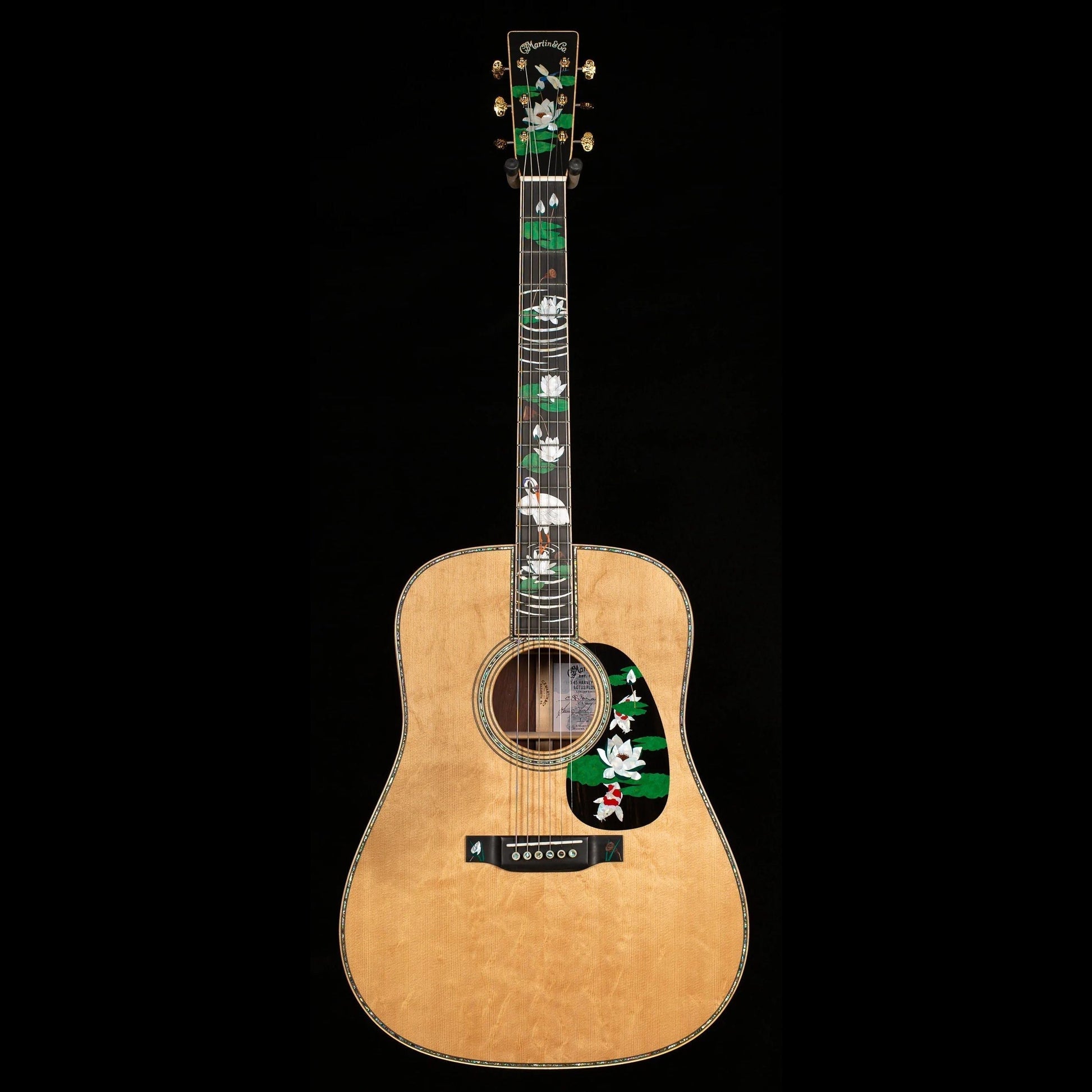 Đàn Guitar Martin Signature Editions Series D-45 Harvey Leach Lotus Flowers Acoustic w/Case - Việt Music