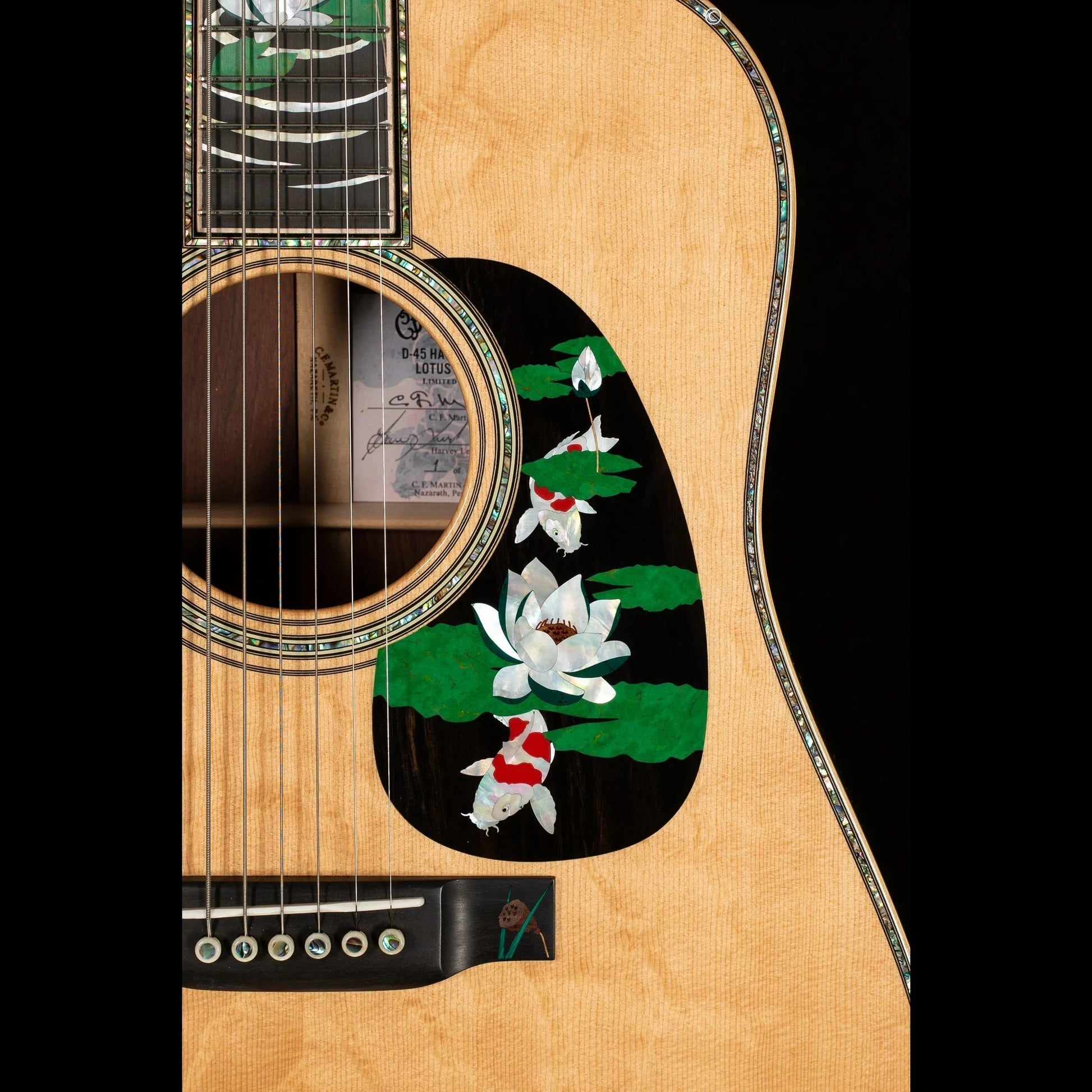 Đàn Guitar Martin Signature Editions Series D-45 Harvey Leach Lotus Flowers Acoustic w/Case - Việt Music