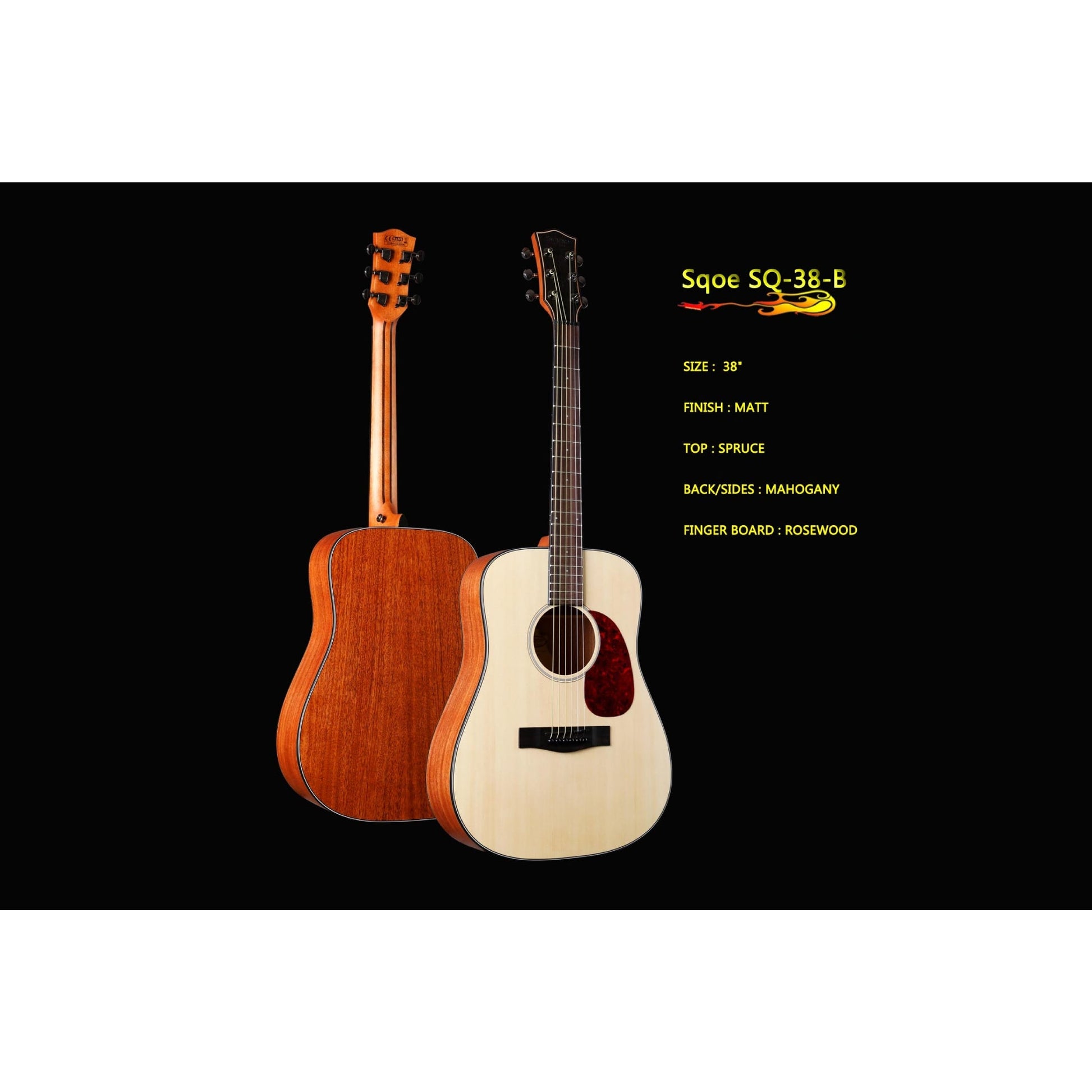 Đàn Guitar Acoustic Sqoe SQ-38-B - Việt Music