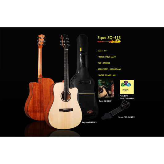 Đàn Guitar Acoustic Sqoe SQ-41B EQ - Việt Music
