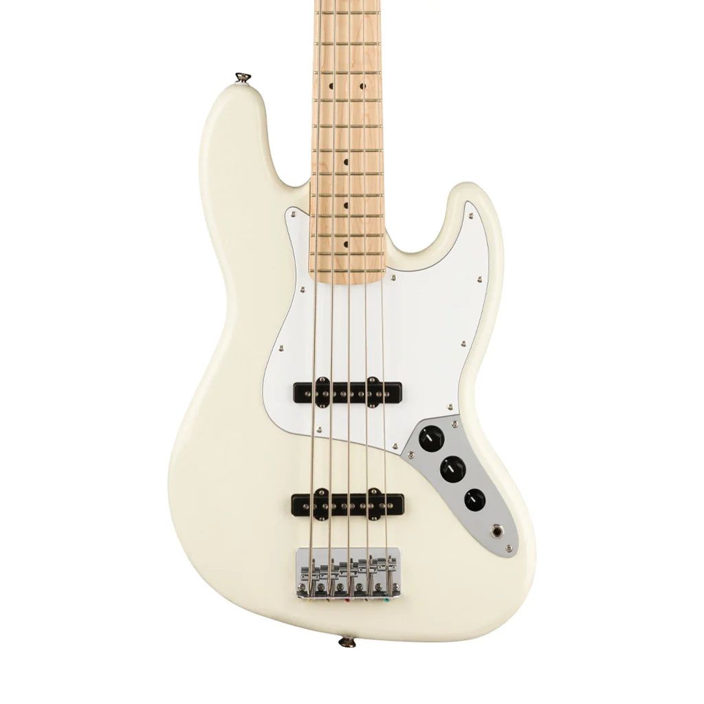 Đàn Guitar Bass Squier Affinity Series Jazz Bass V SS, Maple Fingerboard, Olympic White - Việt Music