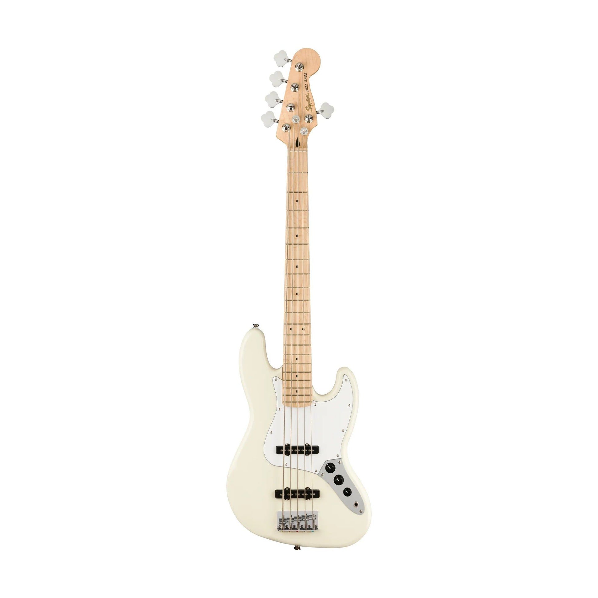 Đàn Guitar Bass Squier Affinity Series Jazz Bass V SS, Maple Fingerboard, Olympic White - Việt Music