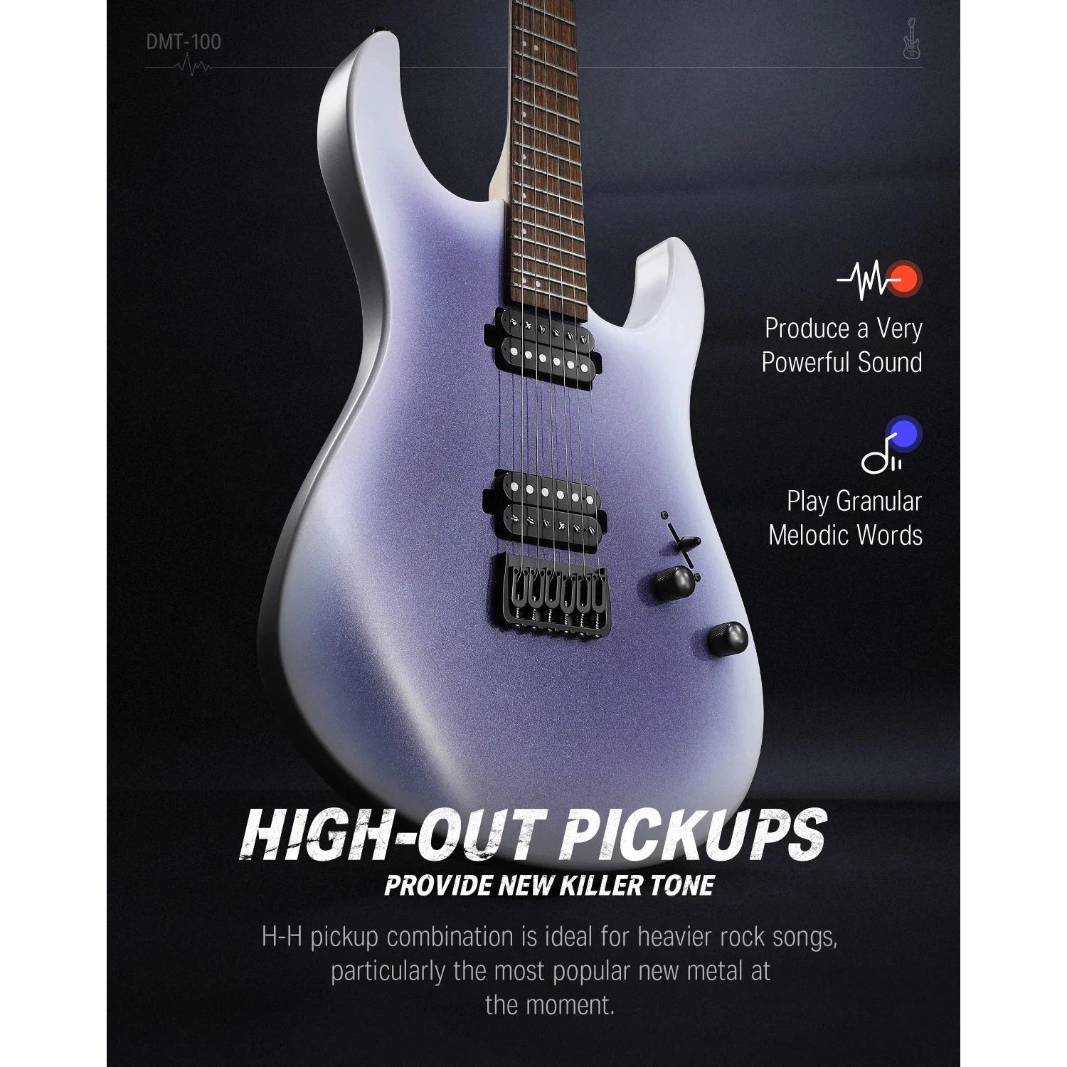 Đàn Guitar Điện Donner DMT-100 HH, Laurel Fingerboard - Việt Music