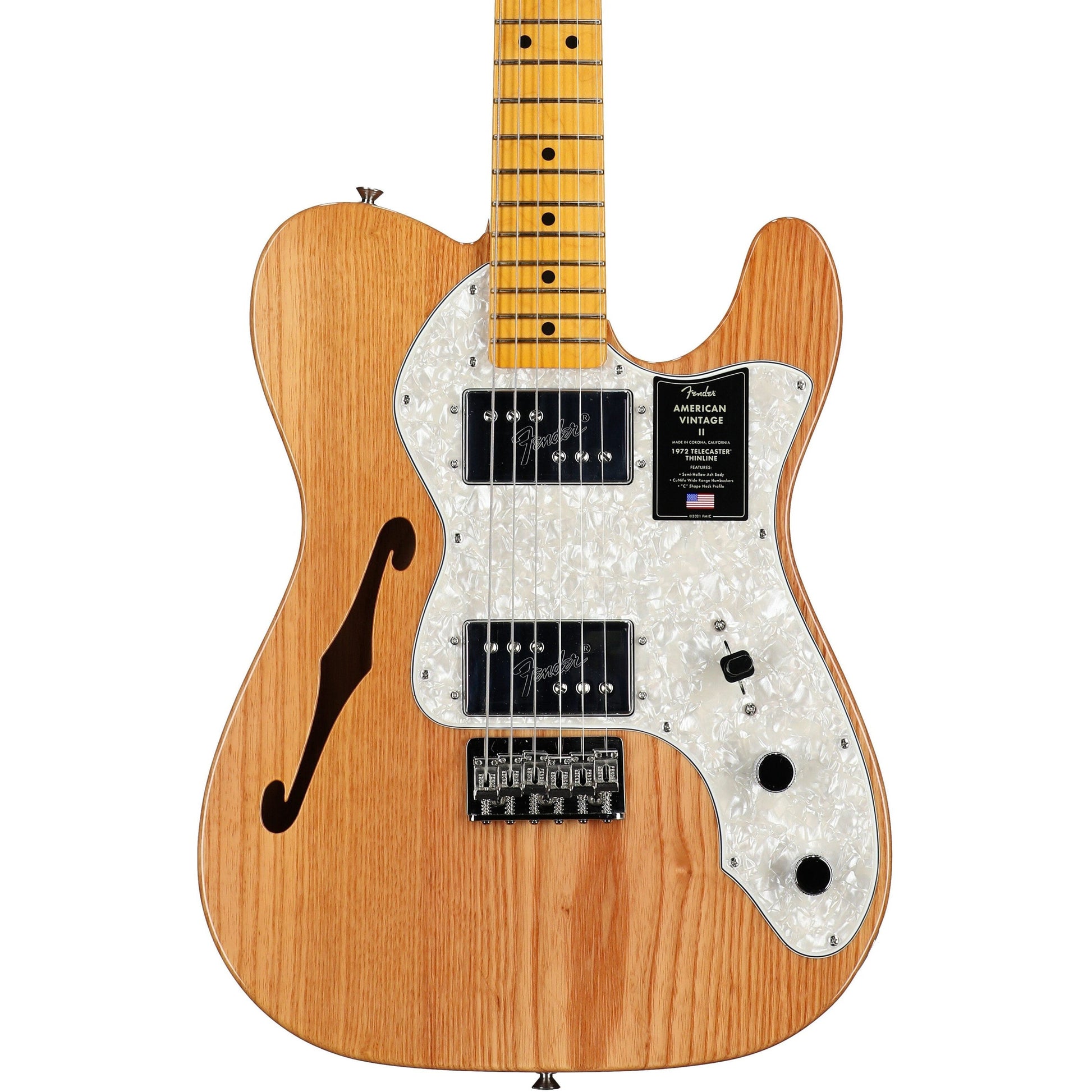 Đàn Guitar Điện Fender American Vintage II 1972 Telecaster Thinline HH, Maple Fingerboard - Việt Music