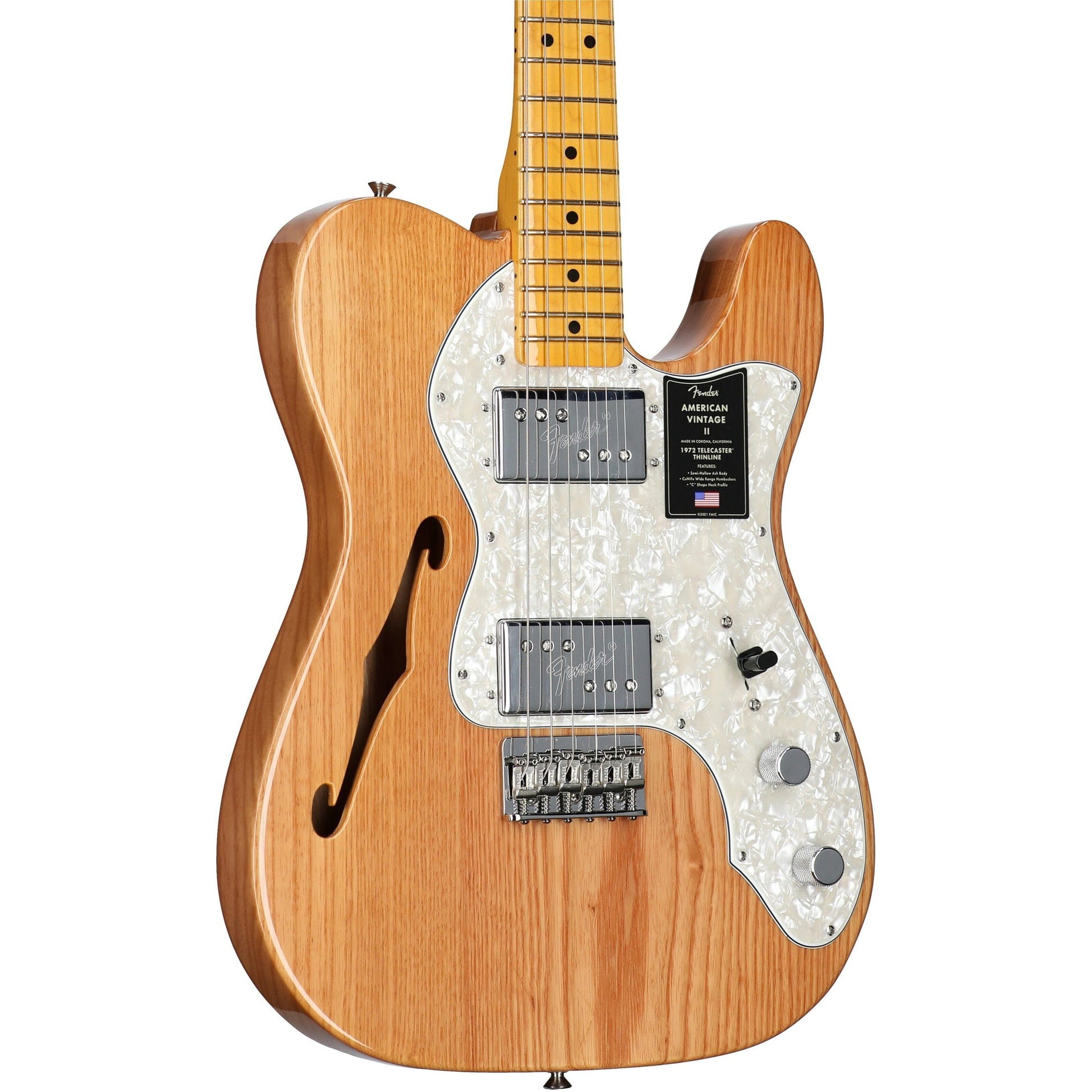 Đàn Guitar Điện Fender American Vintage II 1972 Telecaster Thinline HH, Maple Fingerboard - Việt Music