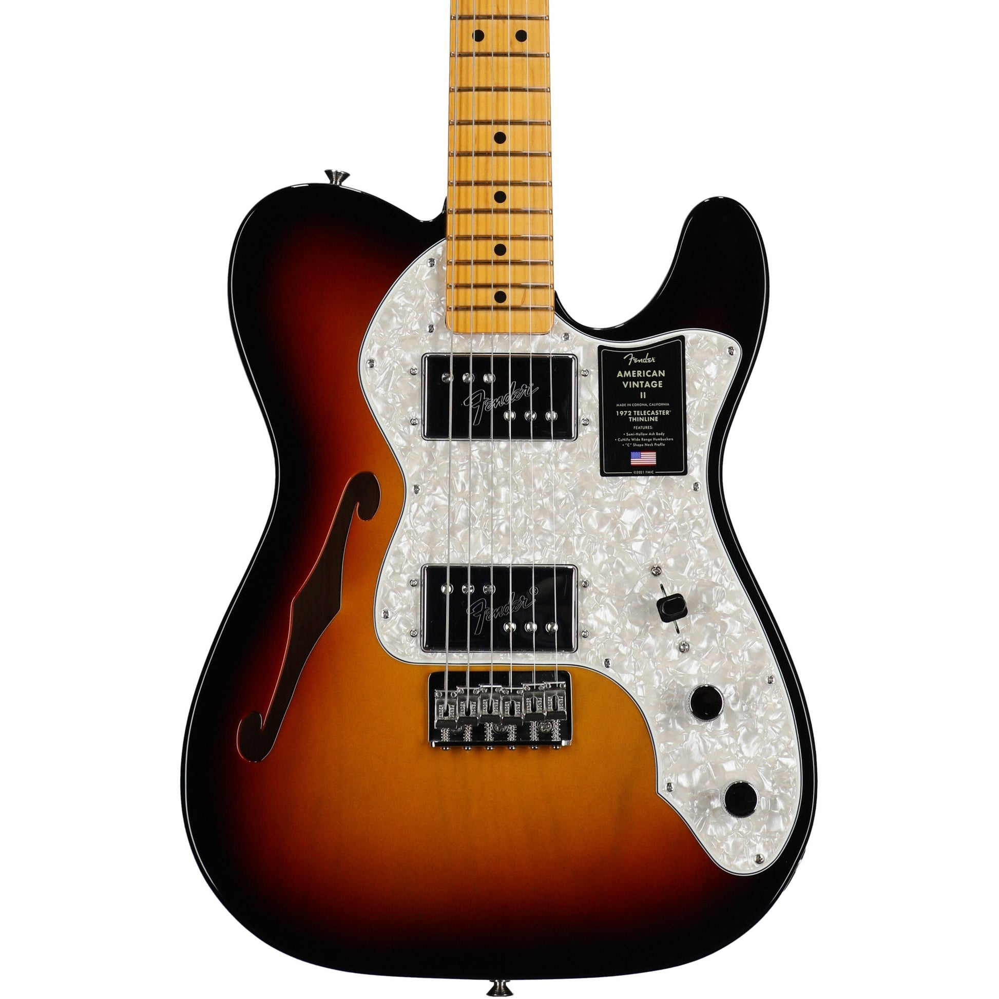 Đàn Guitar Điện Fender American Vintage II 1972 Telecaster Thinline HH, Maple Fingerboard - Việt Music