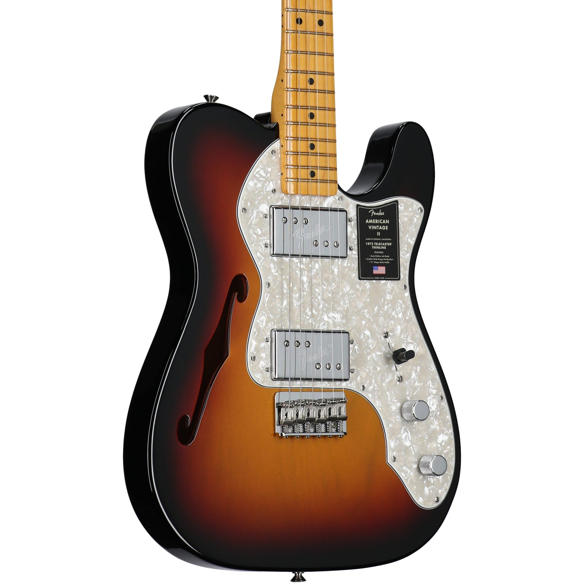 Đàn Guitar Điện Fender American Vintage II 1972 Telecaster Thinline HH, Maple Fingerboard - Việt Music