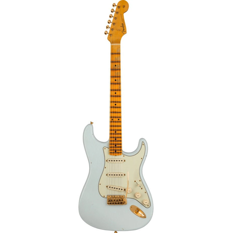 Đàn Guitar Điện Fender Custom Shop Limited Edition '62 Bone Tone Stratocaster Journeyman Relic SSS, Maple Fingerboard, Aged Sonic Blue - Việt Music