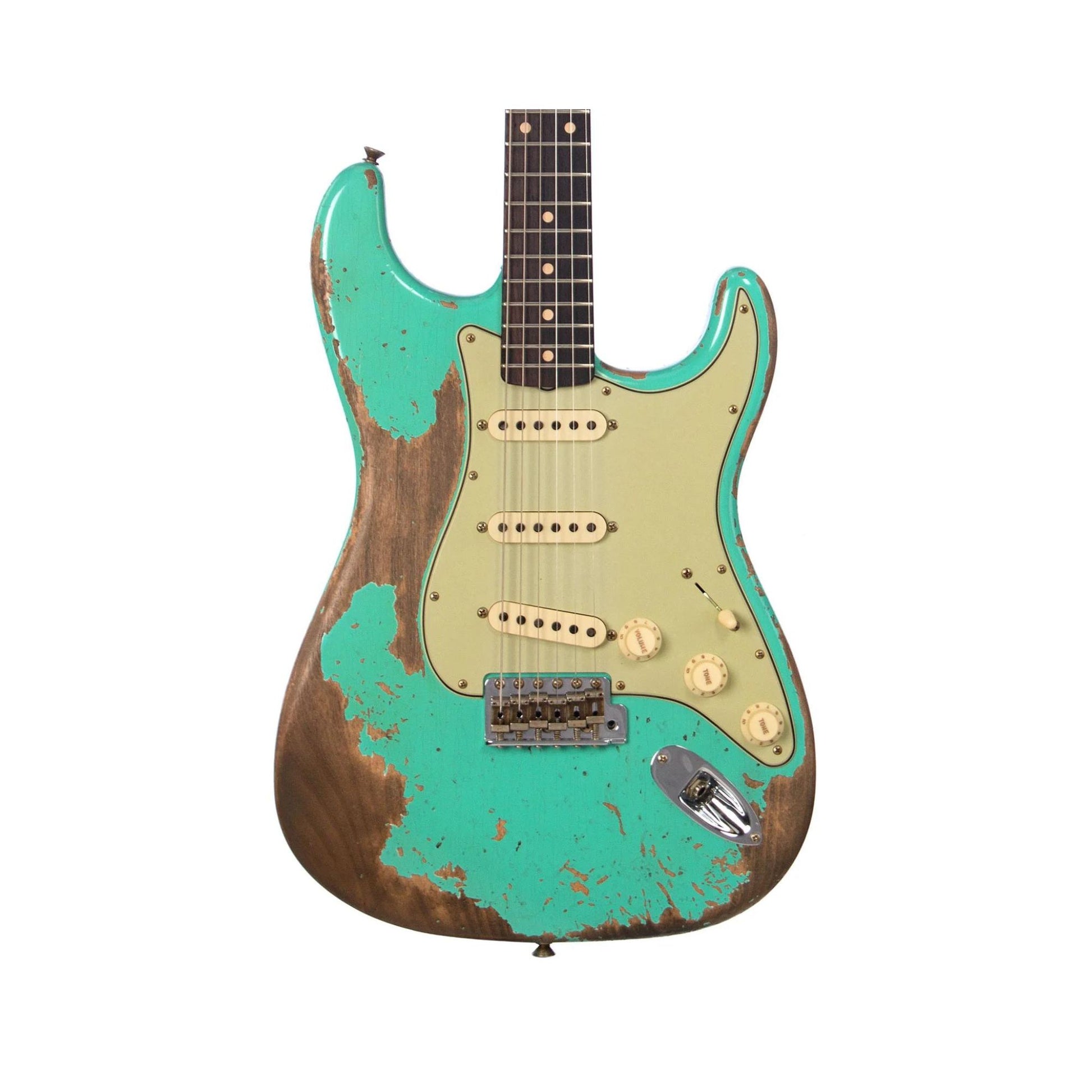 Đàn Guitar Điện Fender Custom Shop Ltd Ed 1960 Dual-Mag II Super Heavy Relic Stratocaster SSS, Rosewood Fingerboard, Aged Surf Green - Việt Music