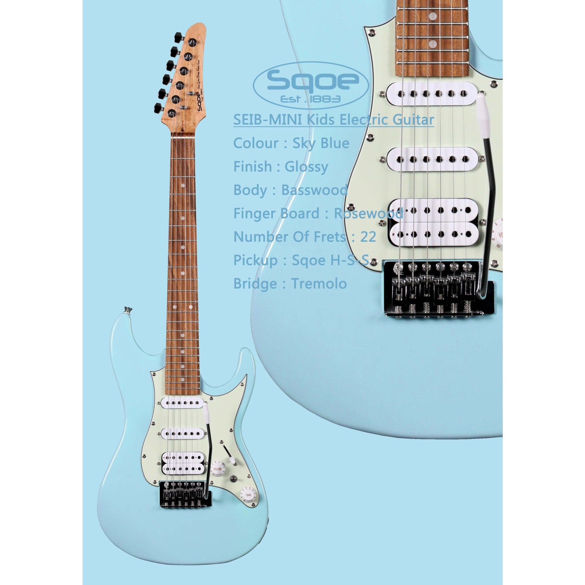 Đàn Guitar Điện Sqoe SEIB Mini - Việt Music