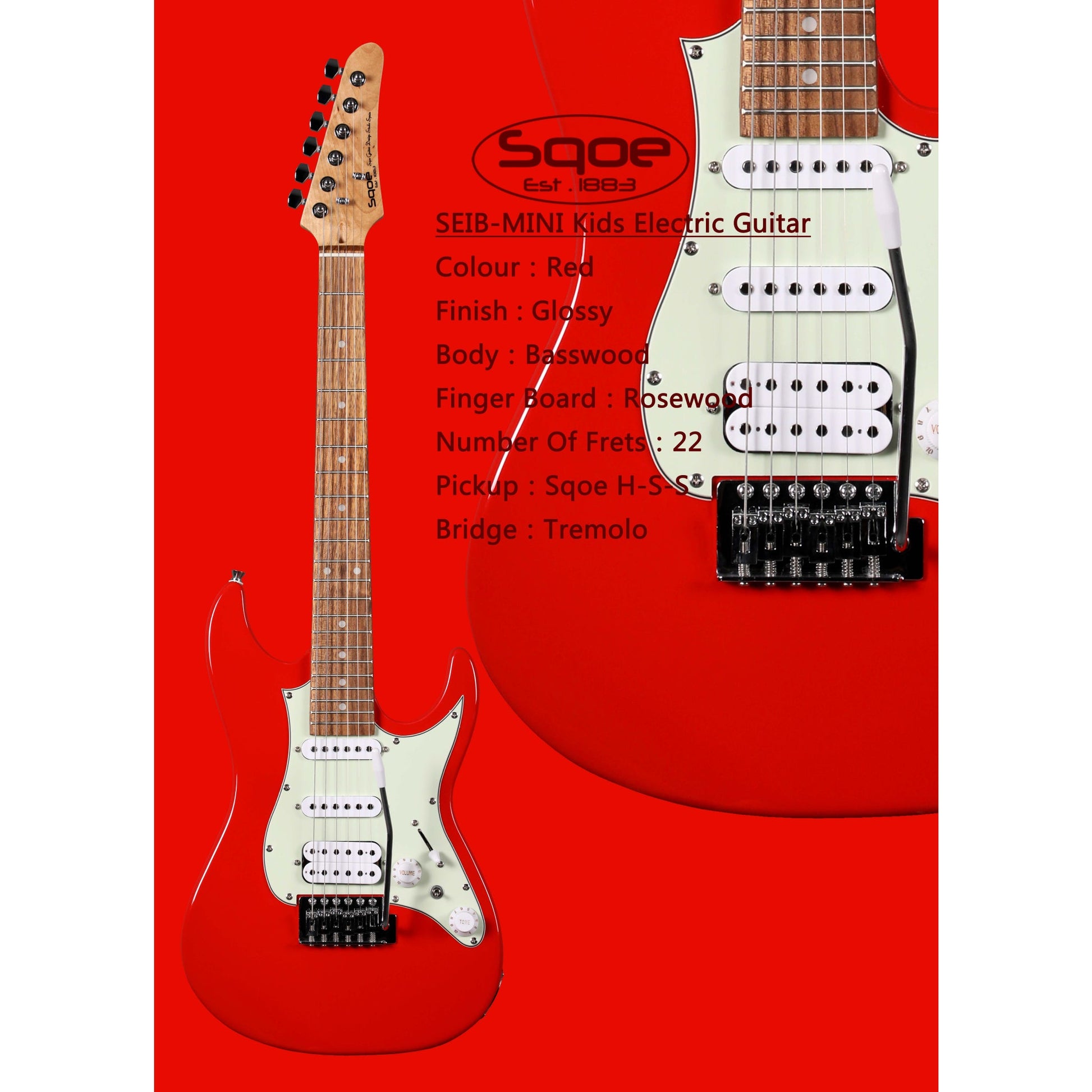 Đàn Guitar Điện Sqoe SEIB Mini - Việt Music
