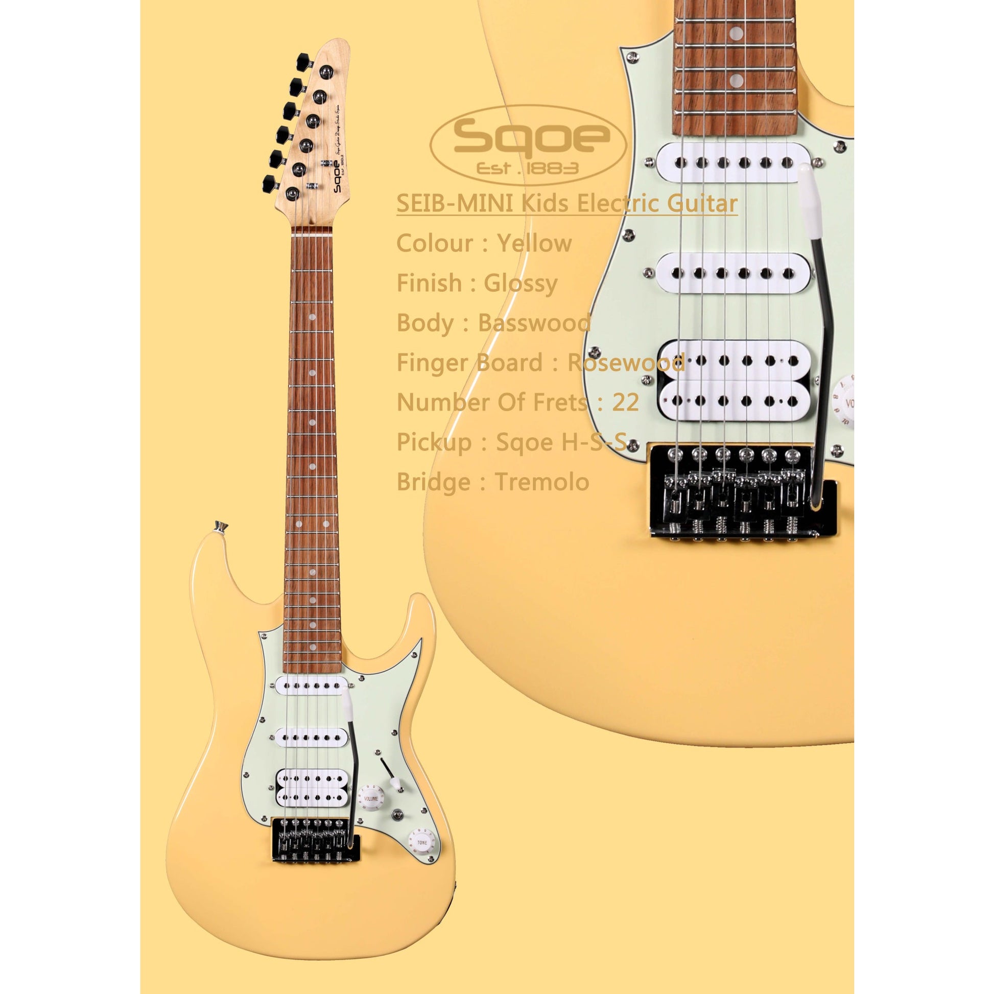 Đàn Guitar Điện Sqoe SEIB Mini - Việt Music