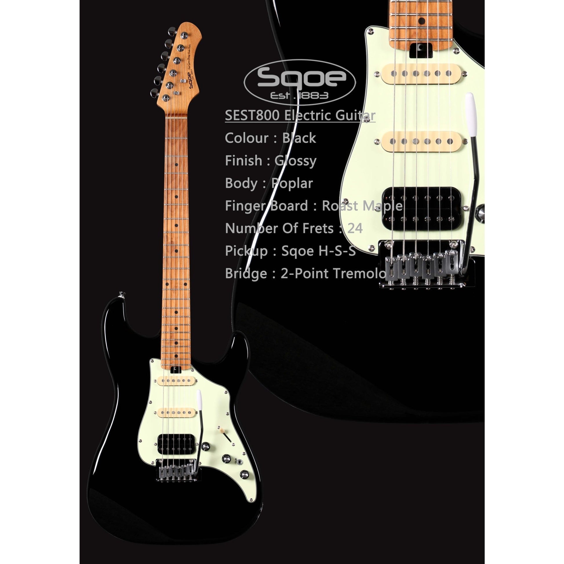 Đàn Guitar Điện Sqoe SEST800 - Việt Music