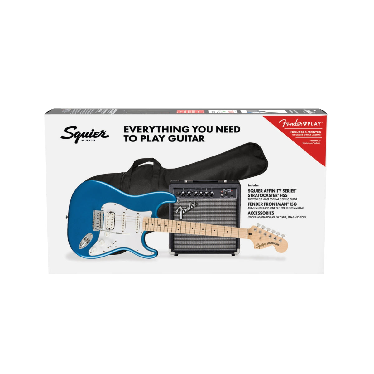 Squier Affinity Series Stratocaster HSS Pack, Maple Fingerboard, Lake Placid Blue - Việt Music