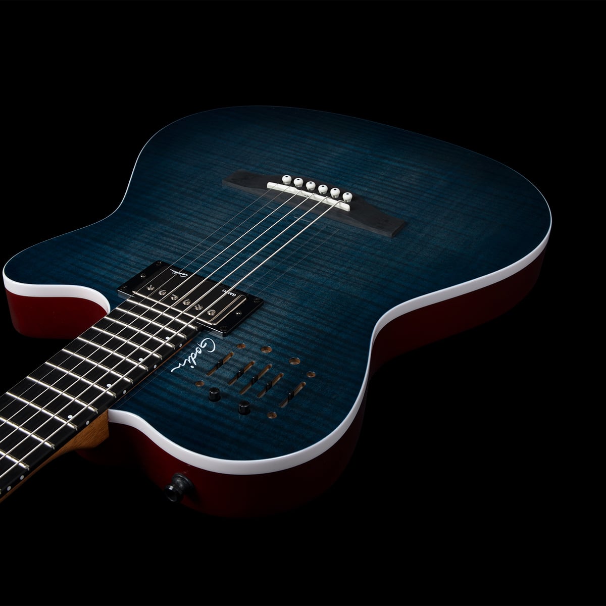 Đàn Guitar Silent Classic Godin ACS Denim Blue Flame - Việt Music