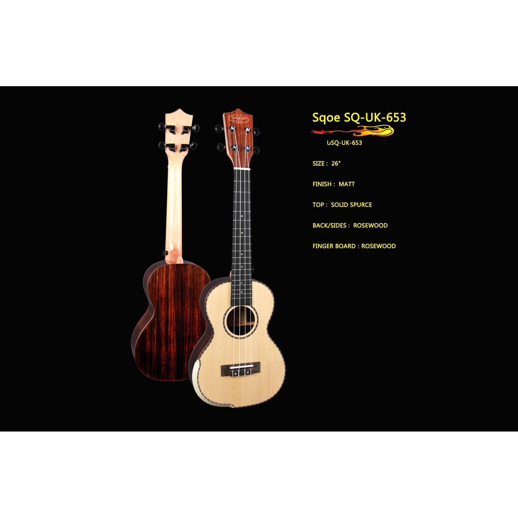 Đàn Ukulele Tenor Sqoe SQ-UK-653 - Việt Music