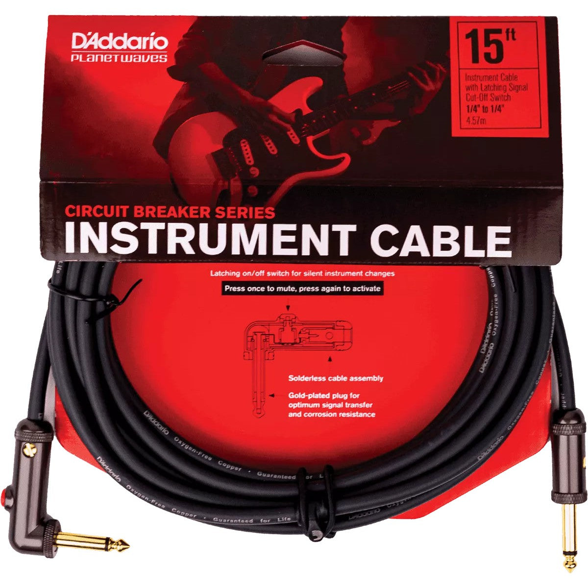 Dây Cáp Kết Nối D'Addario Circuit Breaker Instrument Cable PW-AGLRA - Việt Music