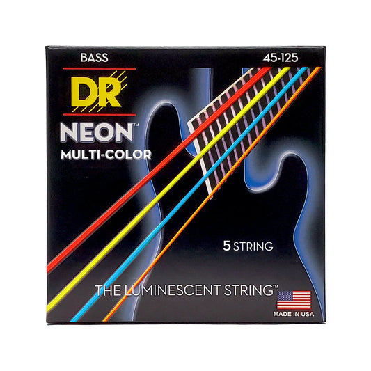 Dây Đàn Guitar Bass DR Strings NMCB5-45 Hi-Def Neon Multi-Color K3 - Việt Music