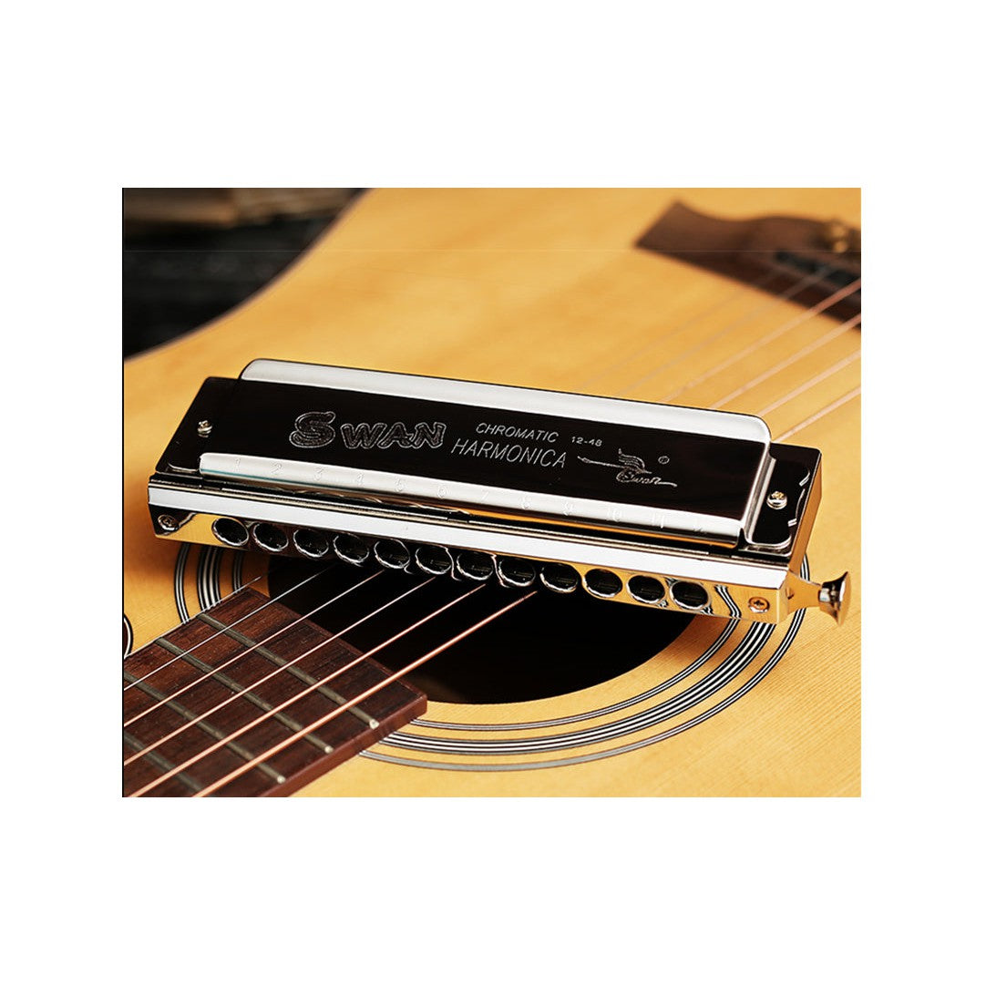 Kèn Harmonica Chromatic Swan SW1248 Silver - Việt Music