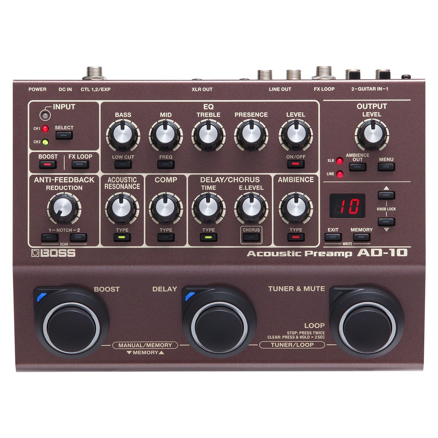 Pedal Guitar Boss AD-10 Acoustic Preamp - Việt Music