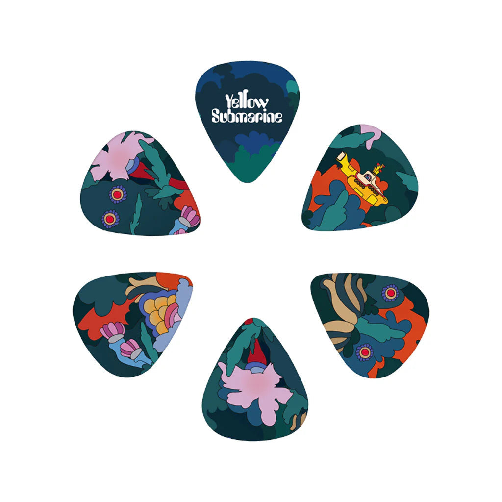 Pick Gảy Đàn Guitar D'Addario 1CWH4-10B9 Yellow Submarine Under the Sea 55th Anniversary, 15-Pack, Medium - Việt Music