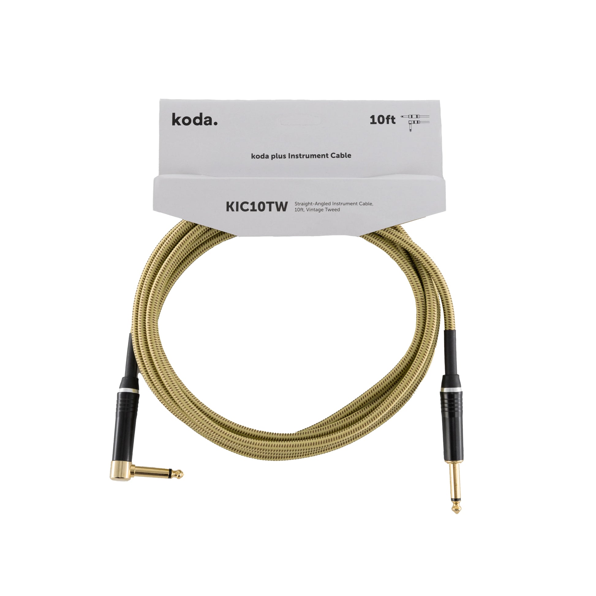 Dây Cáp Kết Nối Koda Plus KIC10TW Straight-Angled Instrument, 10ft - Việt Music