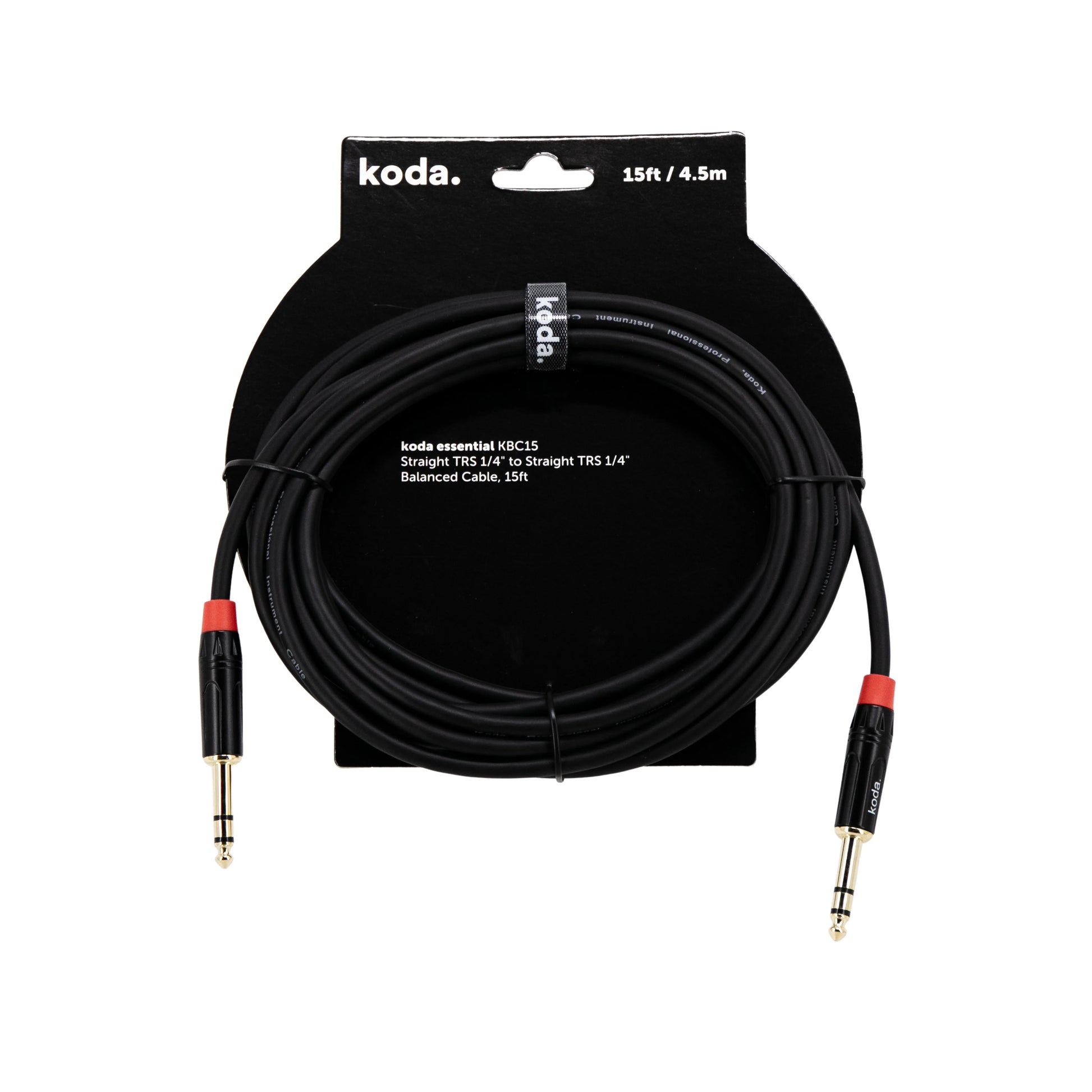 Dây Cáp Kết Nối Koda Essential Straight TRS 1/4 inch To Straight TRS 1/4 inch Balanced - Việt Music