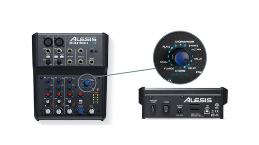 Mixer Alesis MultiMix 4 USB FX có sẵn hiệu ứng hát karaoke