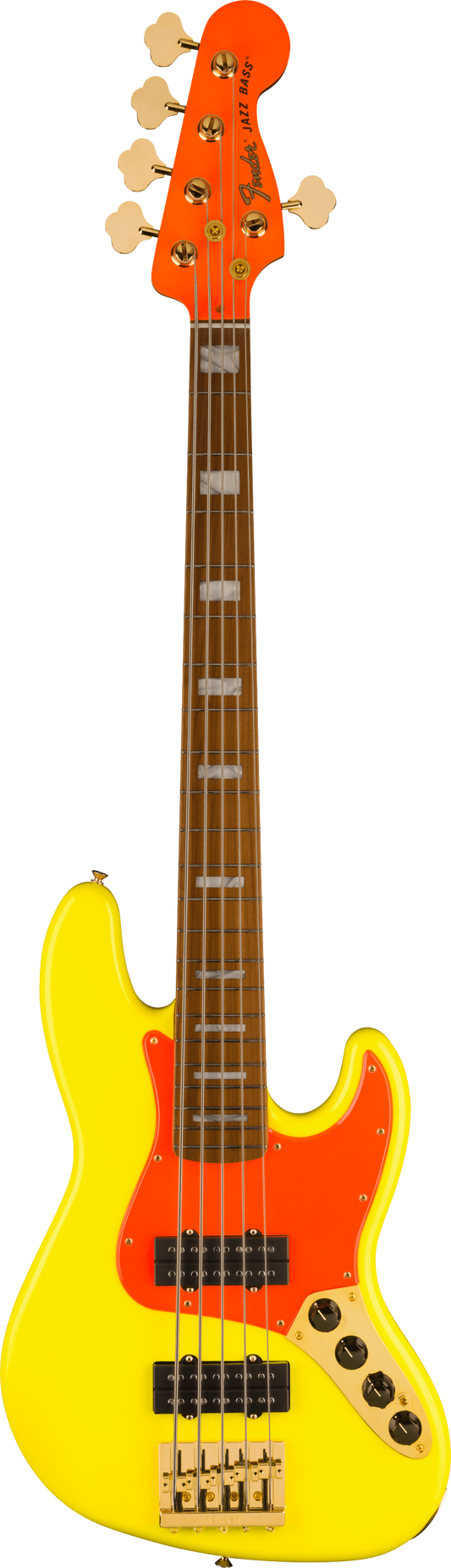 Đàn Guitar Bass Fender MonoNeon Jazz Bass, HH, Maple Fingerboard, Neon Yellow - 5 Strings
