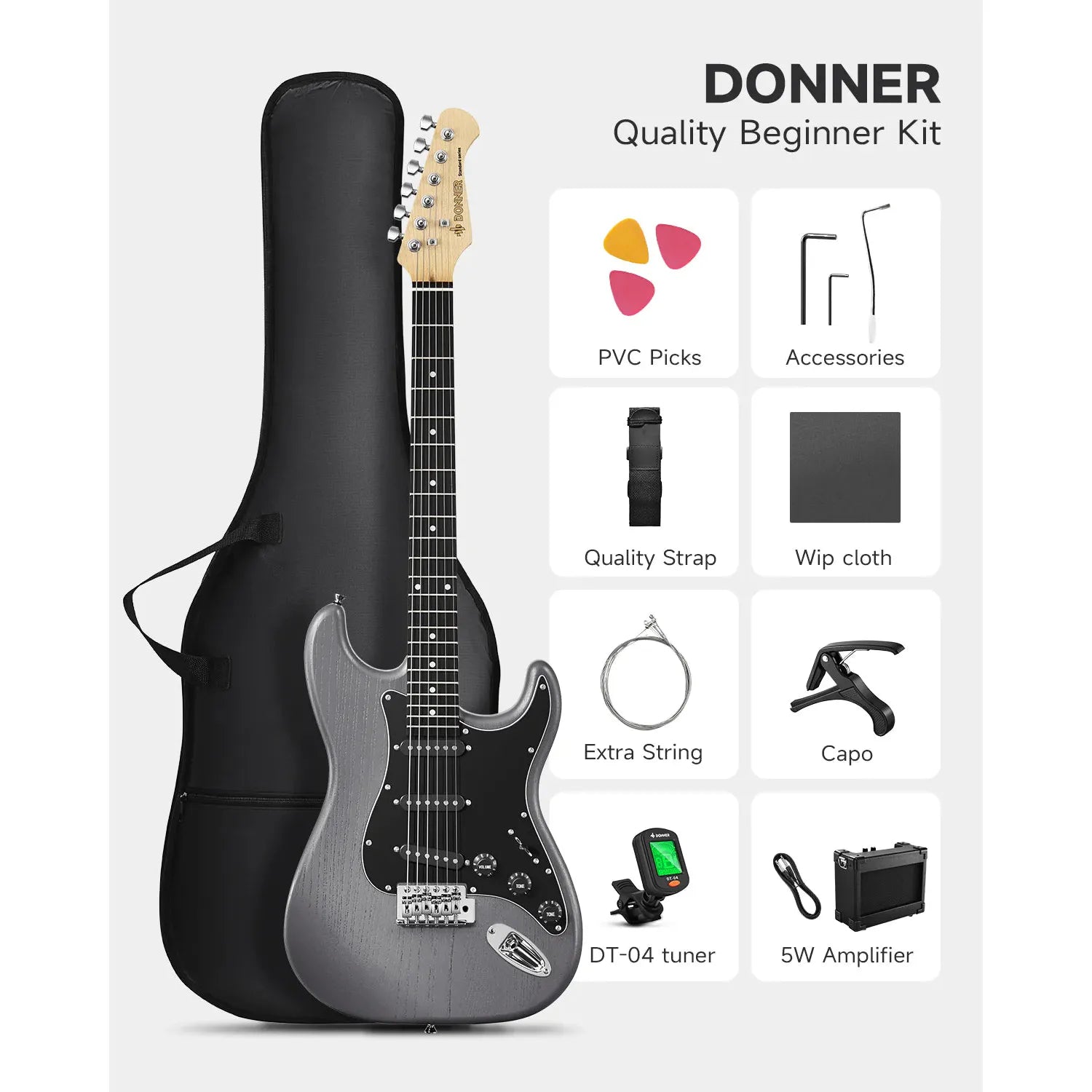 Đàn Guitar Điện Donner DST-80 SSS, HPL Fingerboard - Việt Music