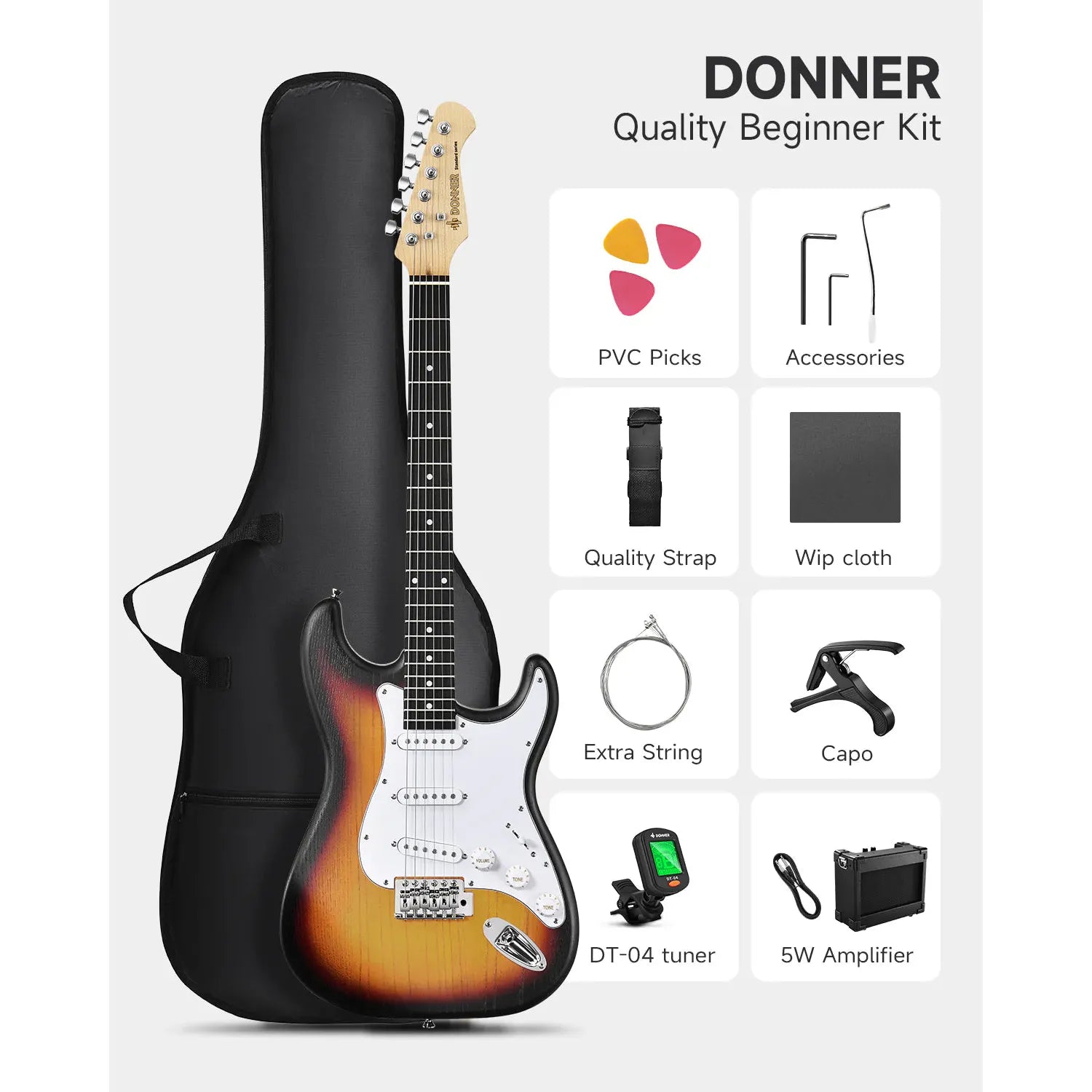 Đàn Guitar Điện Donner DST-80 SSS, HPL Fingerboard - Việt Music