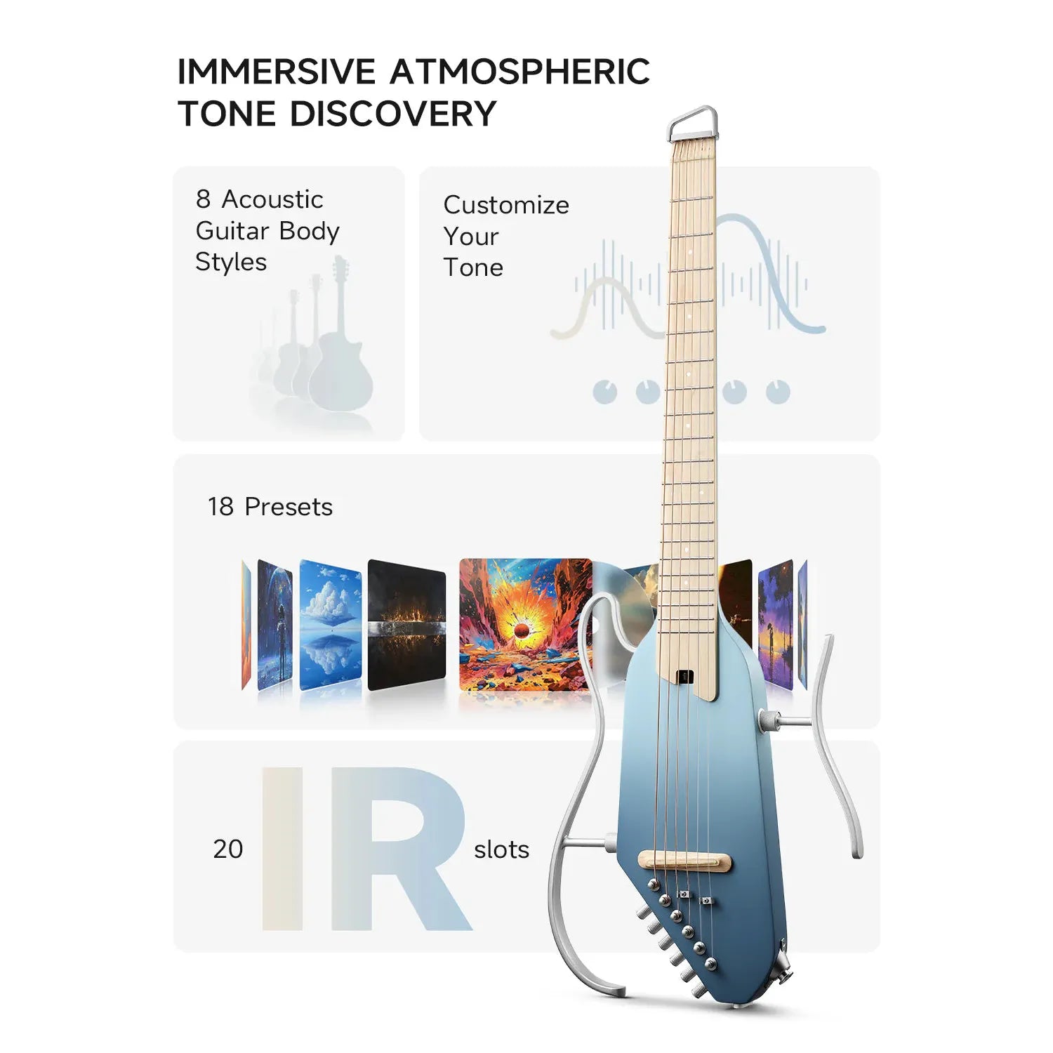 Đàn Guitar Silent Acoustic Donner HUSH-I Pro - Việt Music