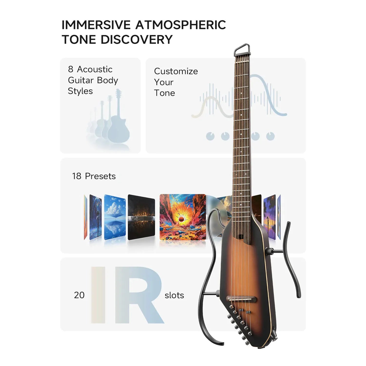 Đàn Guitar Silent Acoustic Donner HUSH-I Pro Maple - Việt Music
