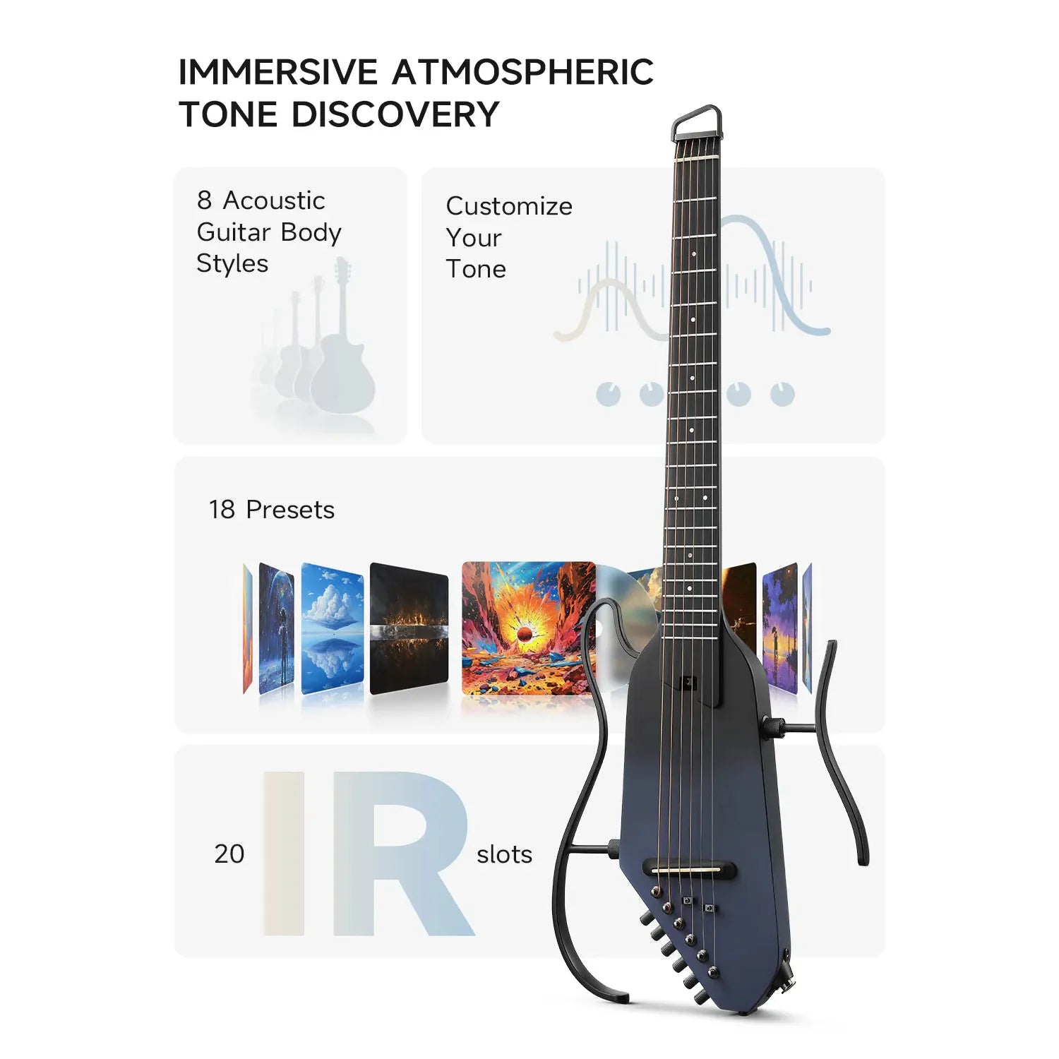 Đàn Guitar Silent Acoustic Donner HUSH-I Pro - Việt Music