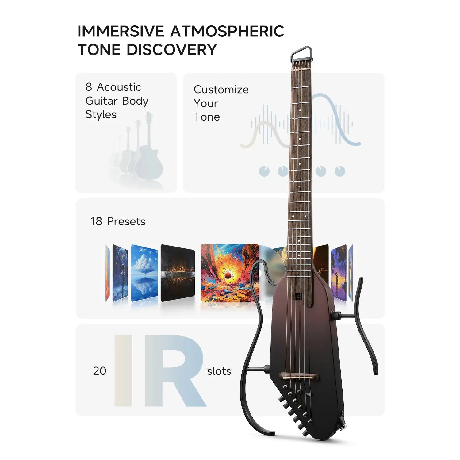 Đàn Guitar Silent Acoustic Donner HUSH-I Pro - Việt Music